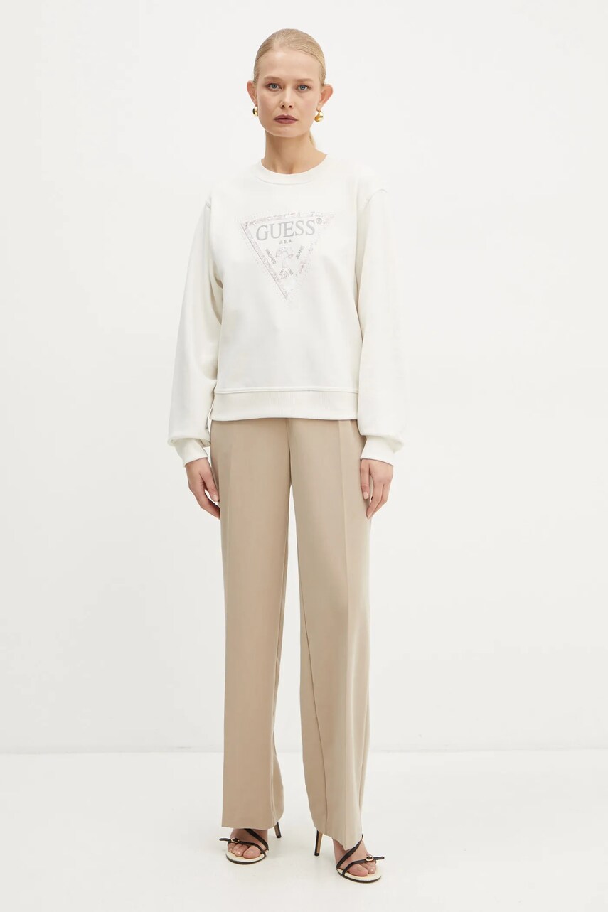 Кофта Guess жіноча колір бежевий з аплікацією W5RQ09 K8802