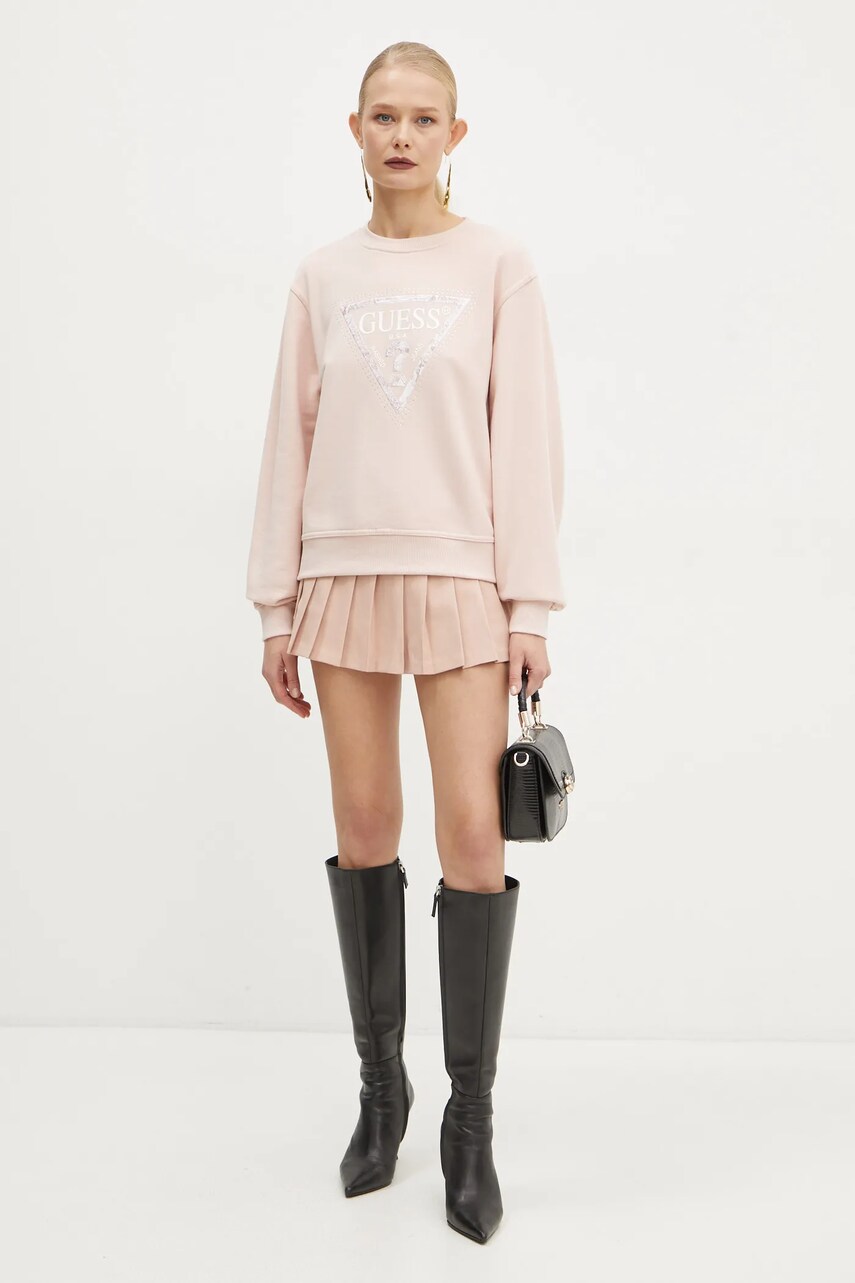Кофта Guess жіноча колір рожевий з аплікацією W5RQ09 K8802