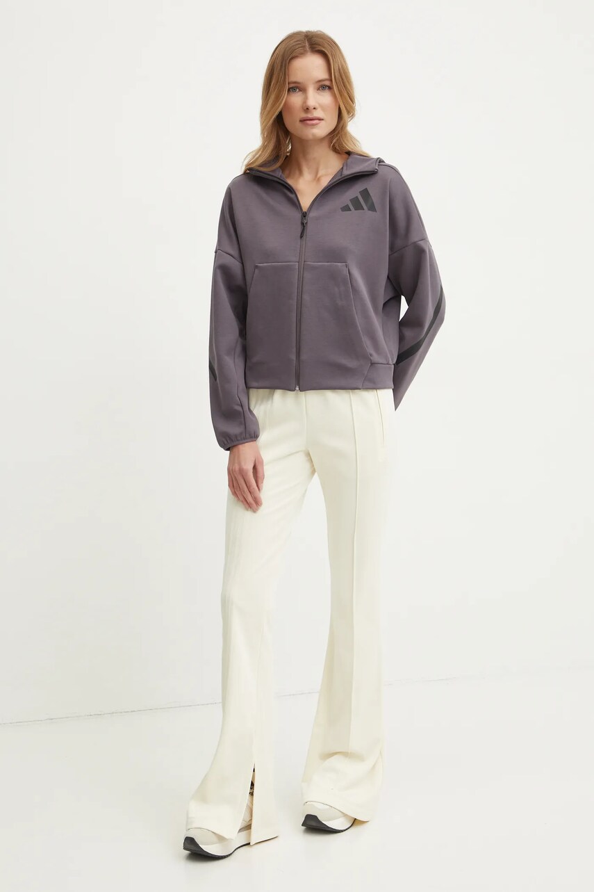 Кофта adidas Z.N.E. жіноча колір фіолетовий з принтом JD5985