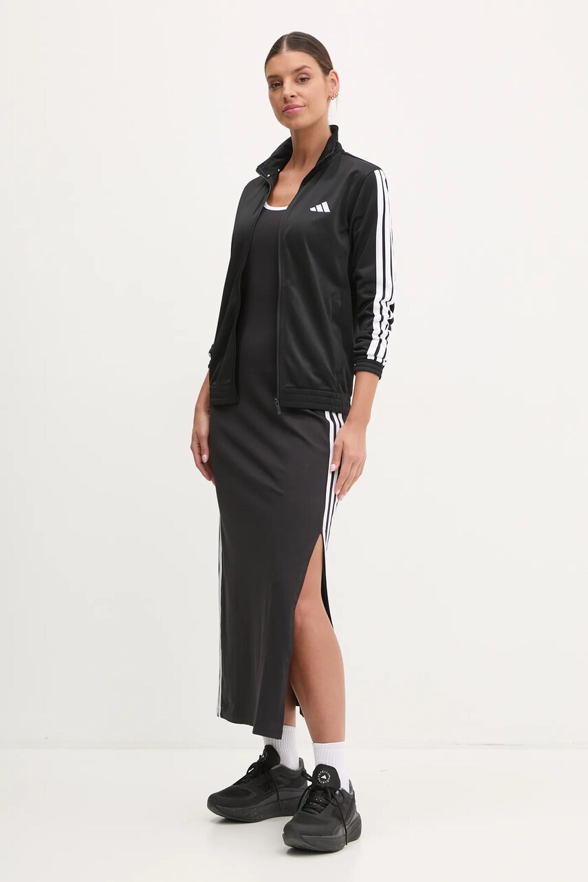 Кофта adidas W 3S TT TRIC жіноча колір чорний з аплікацією JC8889