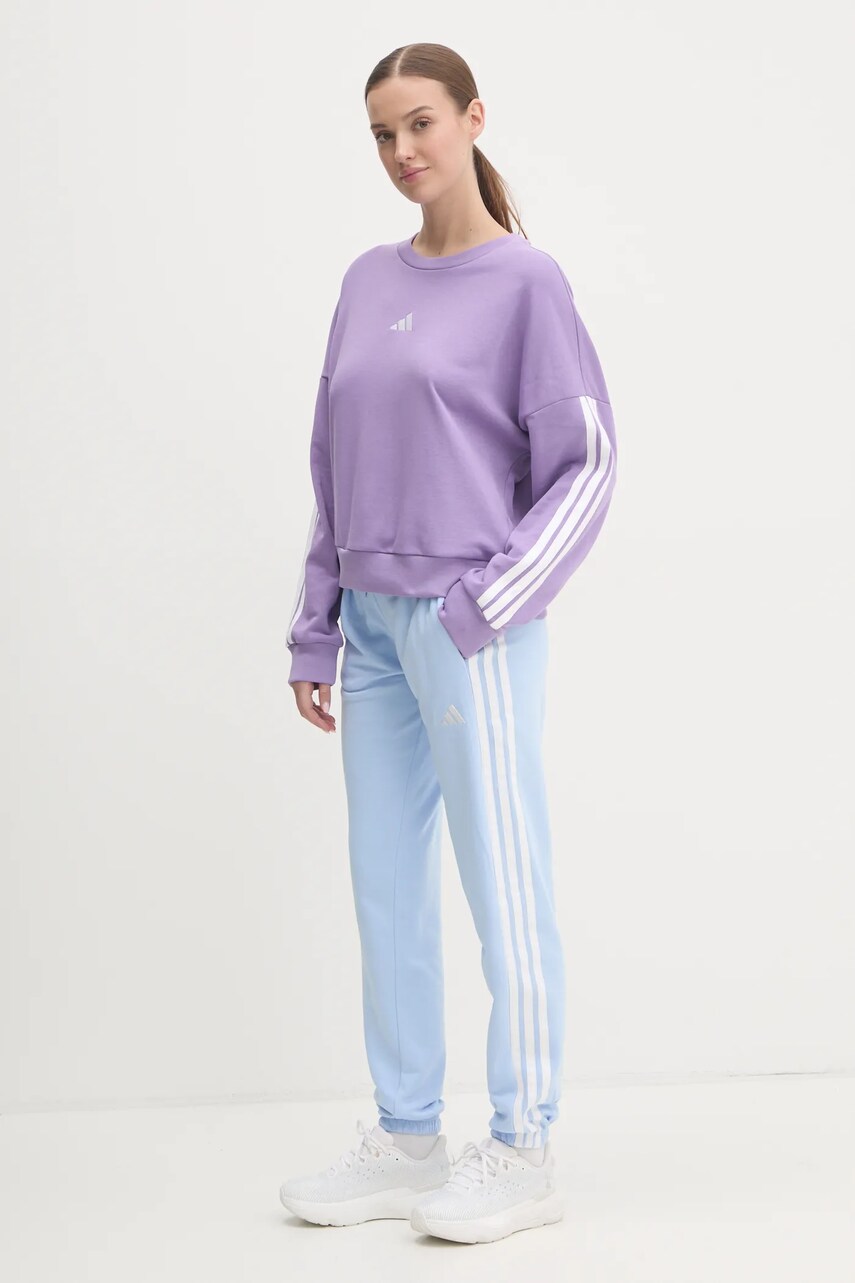 Кофта adidas Essentials жіноча колір фіолетовий з аплікацією JD5291