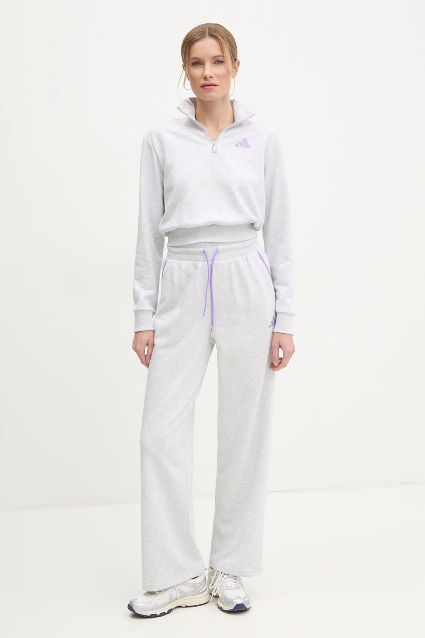 Кофта adidas W CB Color Pop жіноча колір сірий однотонна JN6989