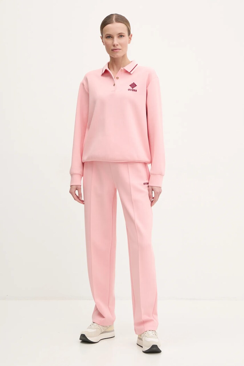 Кофта Guess MARGARET жіноча колір рожевий з аплікацією V5RQ01 KCLD1