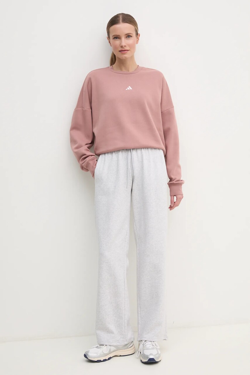 Кофта adidas Essentials жіноча колір рожевий однотонна JI6065
