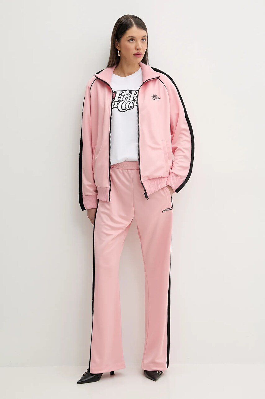 Кофта Fiorucci Puffy Piping Angel Track Sweatshirt жіноча колір рожевий з аплікацією U02SPSZI270PL01PN02