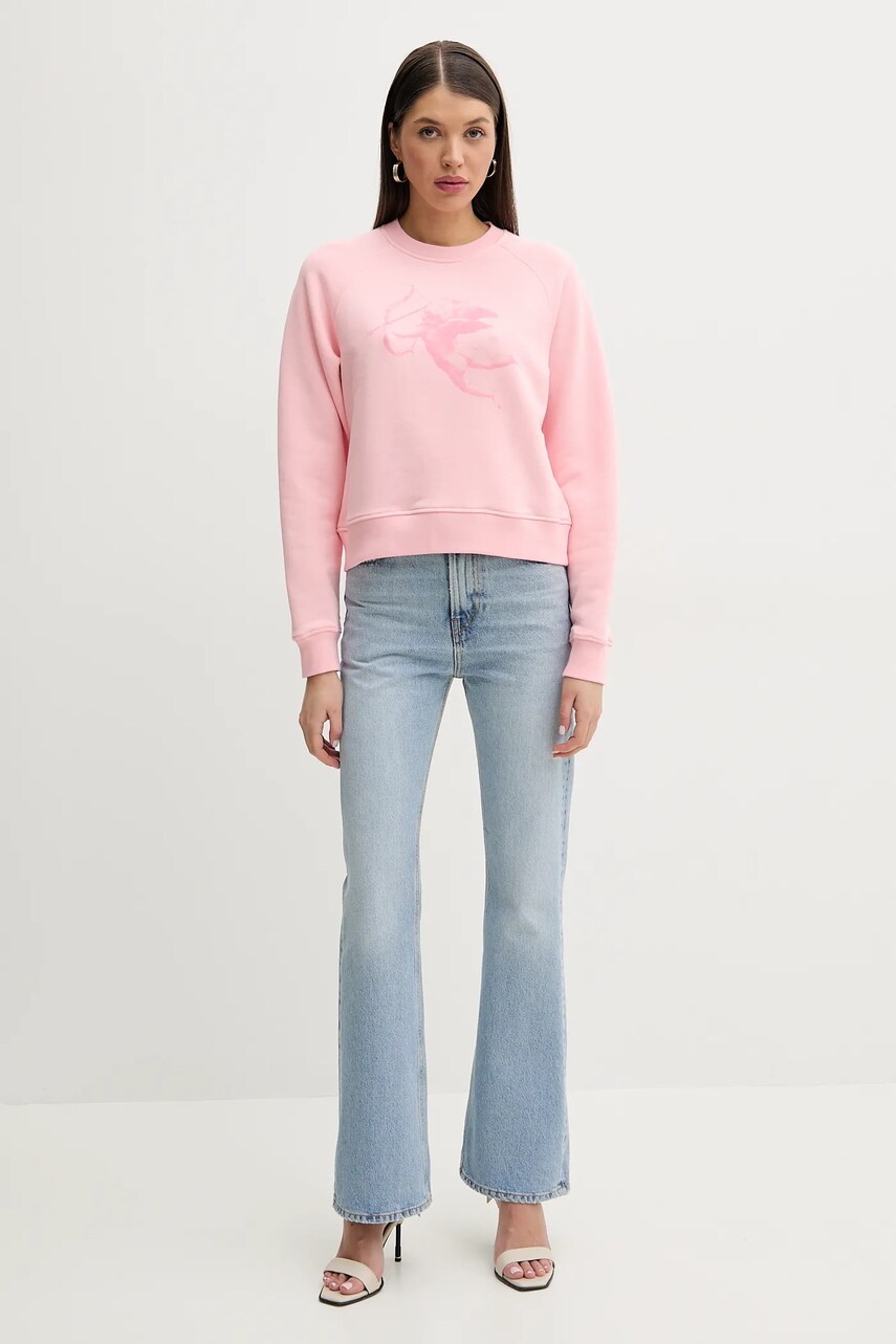 Бавовняна кофта Fiorucci Cupid Print Slim Fit Sweatshirt жіноча колір рожевий з принтом W02SPSCR327CJ01PN02