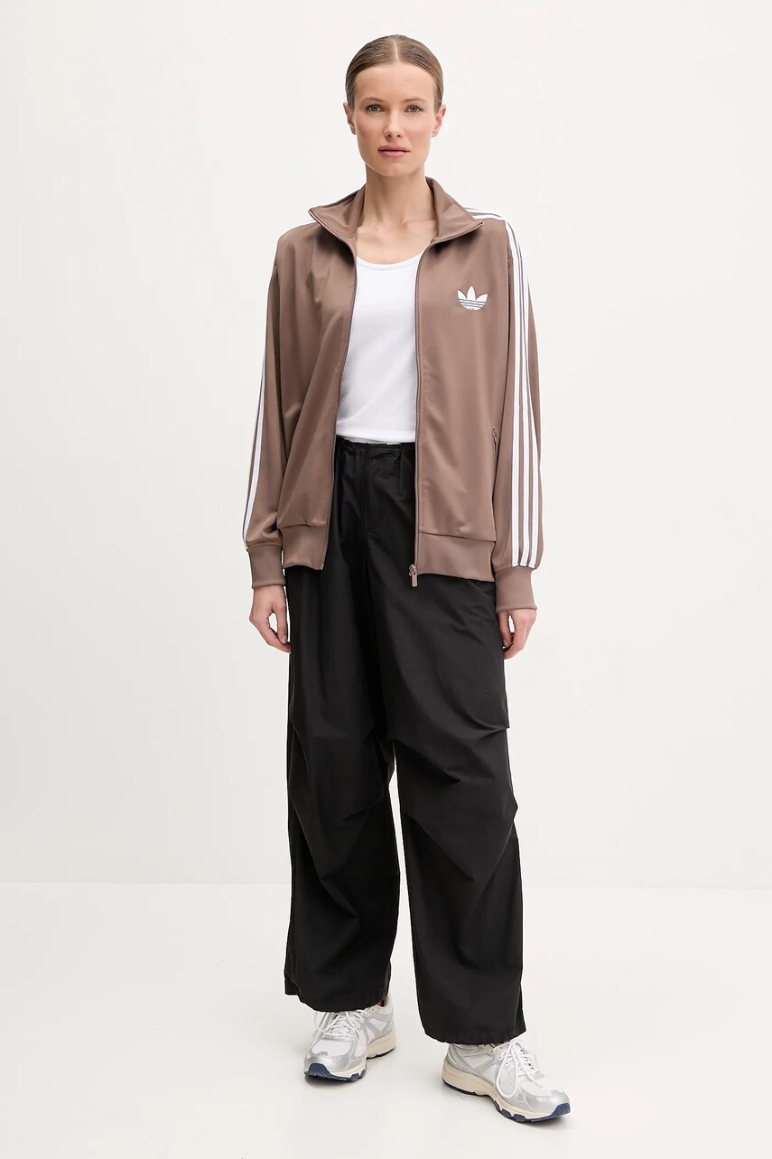 Кофта adidas Originals Firebird жіноча колір коричневий з аплікацією JC8253