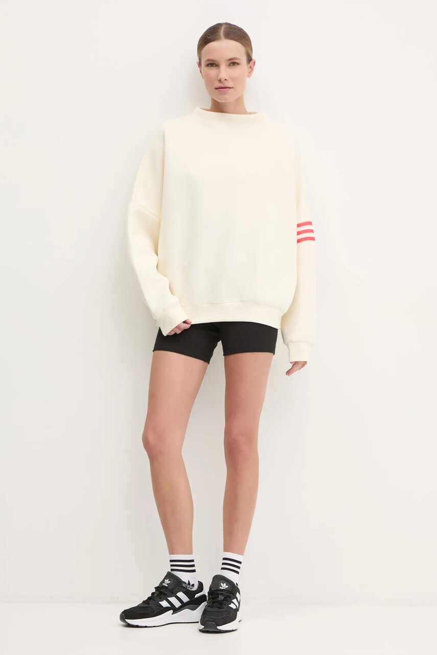 Кофта adidas Originals Neuclassics жіноча колір бежевий з аплікацією JI8522