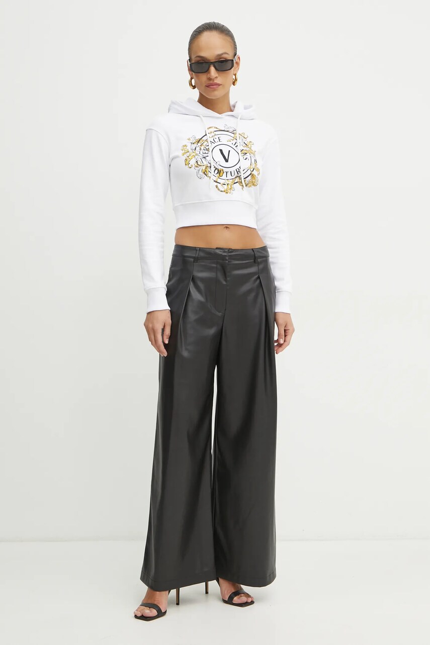 Кофта Versace Jeans Couture жіноча колір білий з капюшоном з принтом 78HAIC01 CF00C