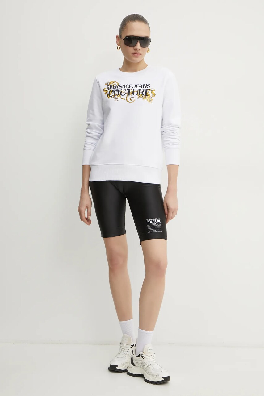 Бавовняна кофта Versace Jeans Couture жіноча колір білий з аплікацією 78HAIC06 CF00C