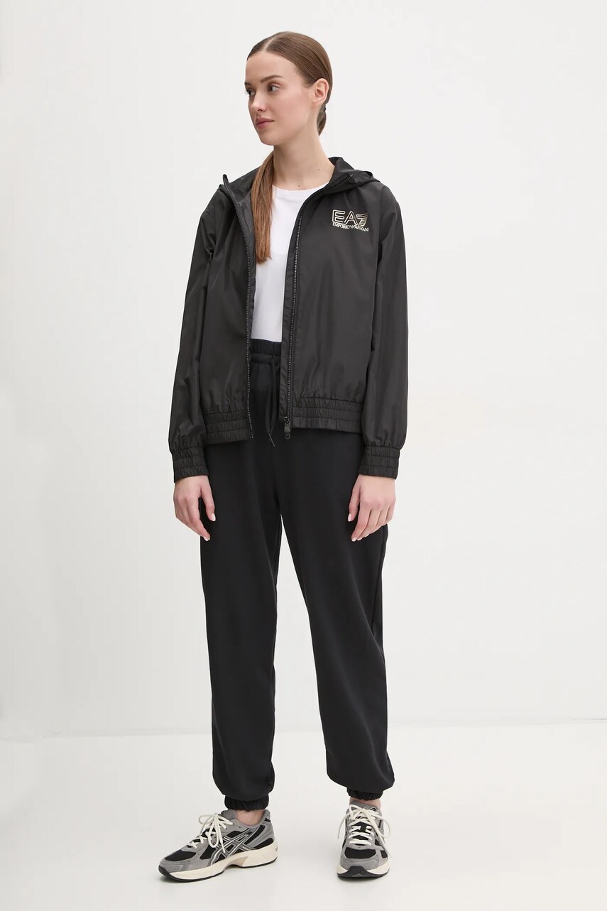 Куртка EA7 Emporio Armani колір чорний перехідна AF12454.7W000113