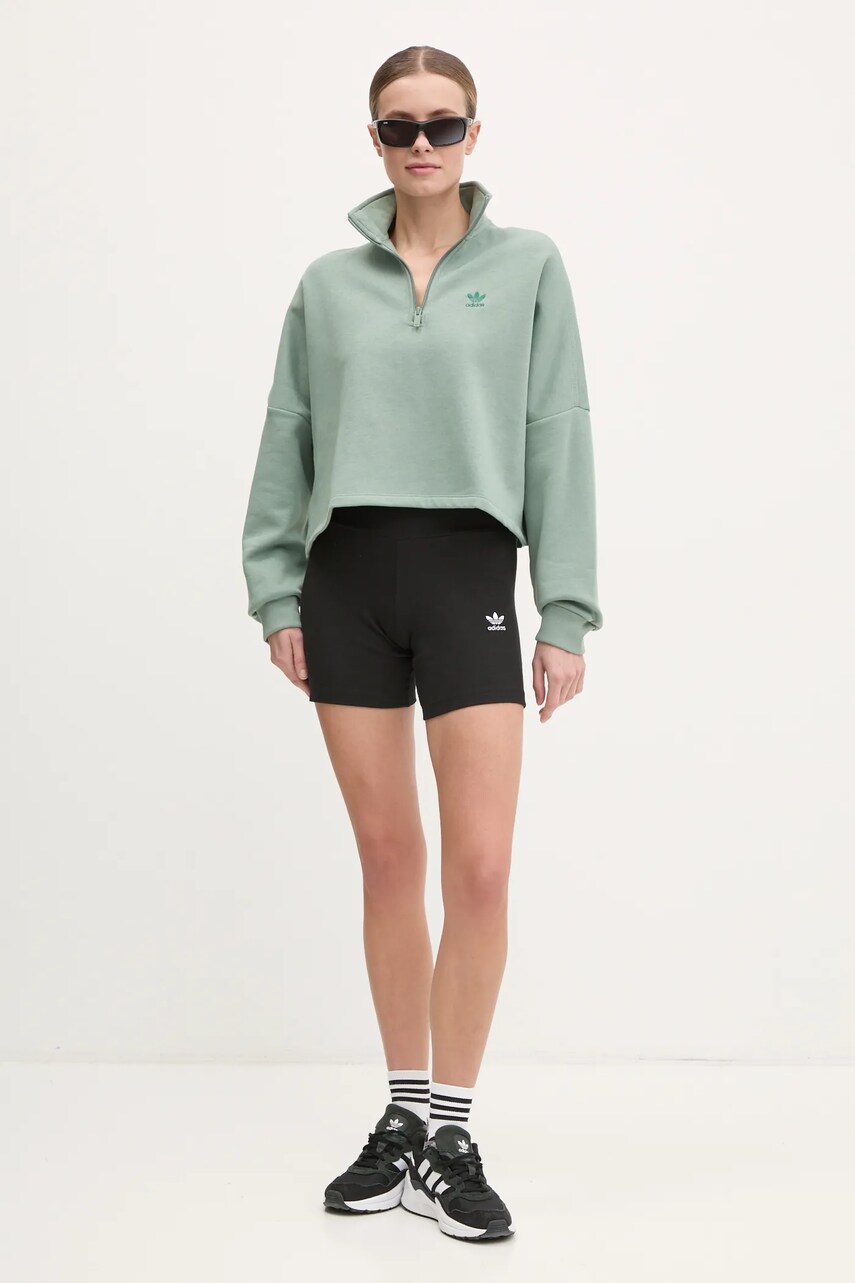 Кофта adidas Originals Essential жіноча колір зелений однотонна JC8982