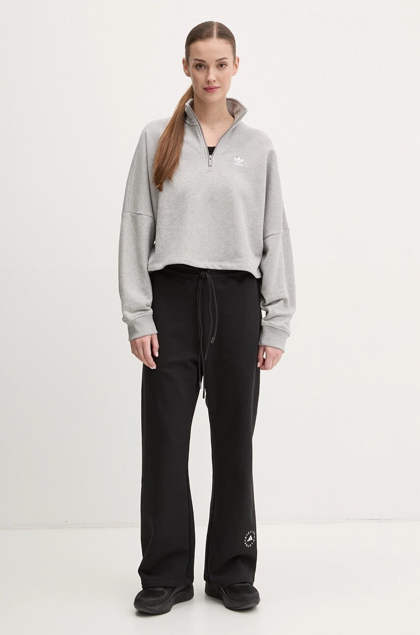 Кофта adidas Originals Essential жіноча колір сірий однотонна IY9681