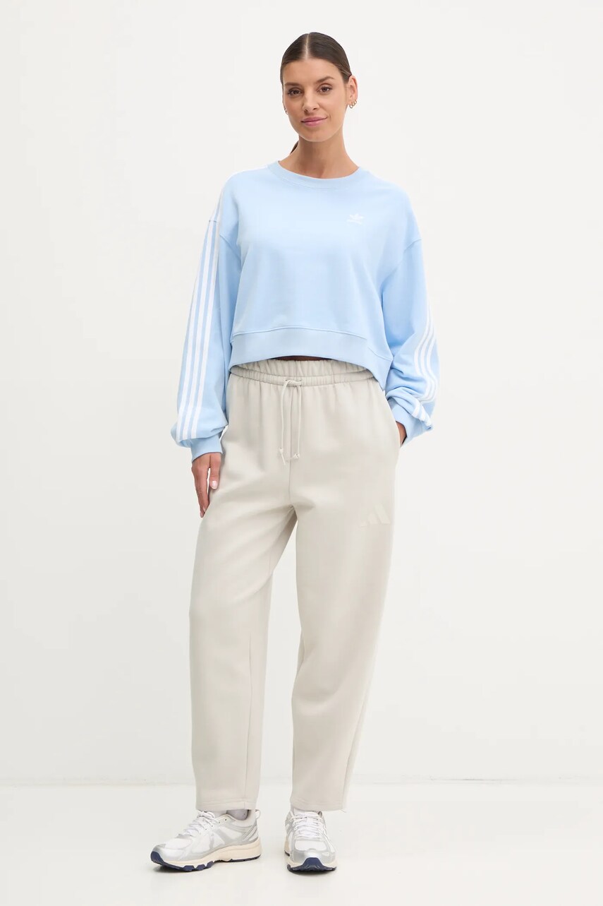 Кофта adidas Originals 3S CROP SWEAT жіноча  з аплікацією JC8141