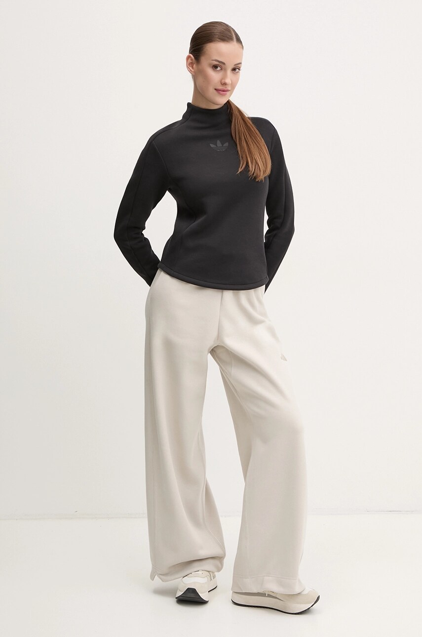Кофта adidas Originals INTERLOCK LS жіноча колір чорний однотонна JJ0937