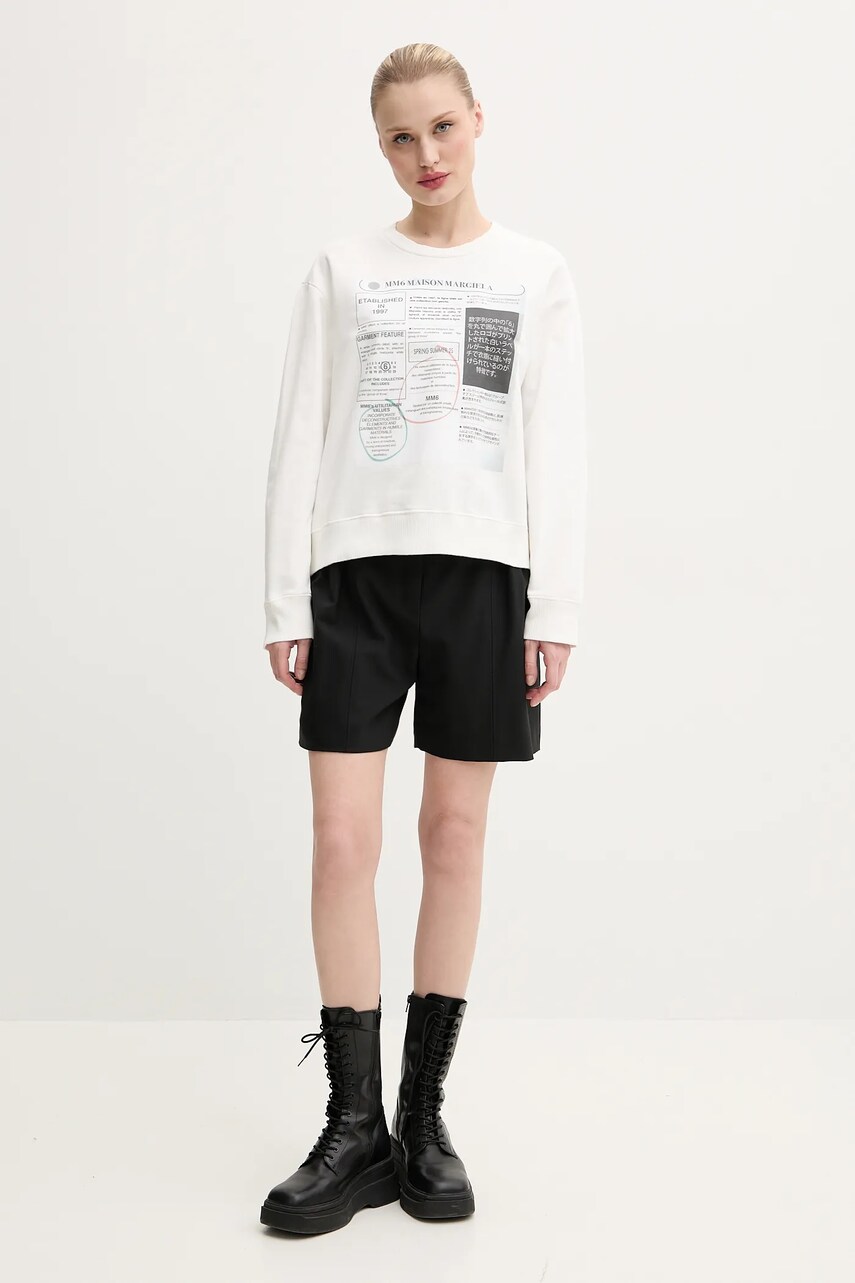 Бавовняна кофта MM6 Maison Margiela жіноча колір білий з принтом S52GU0242.M25012