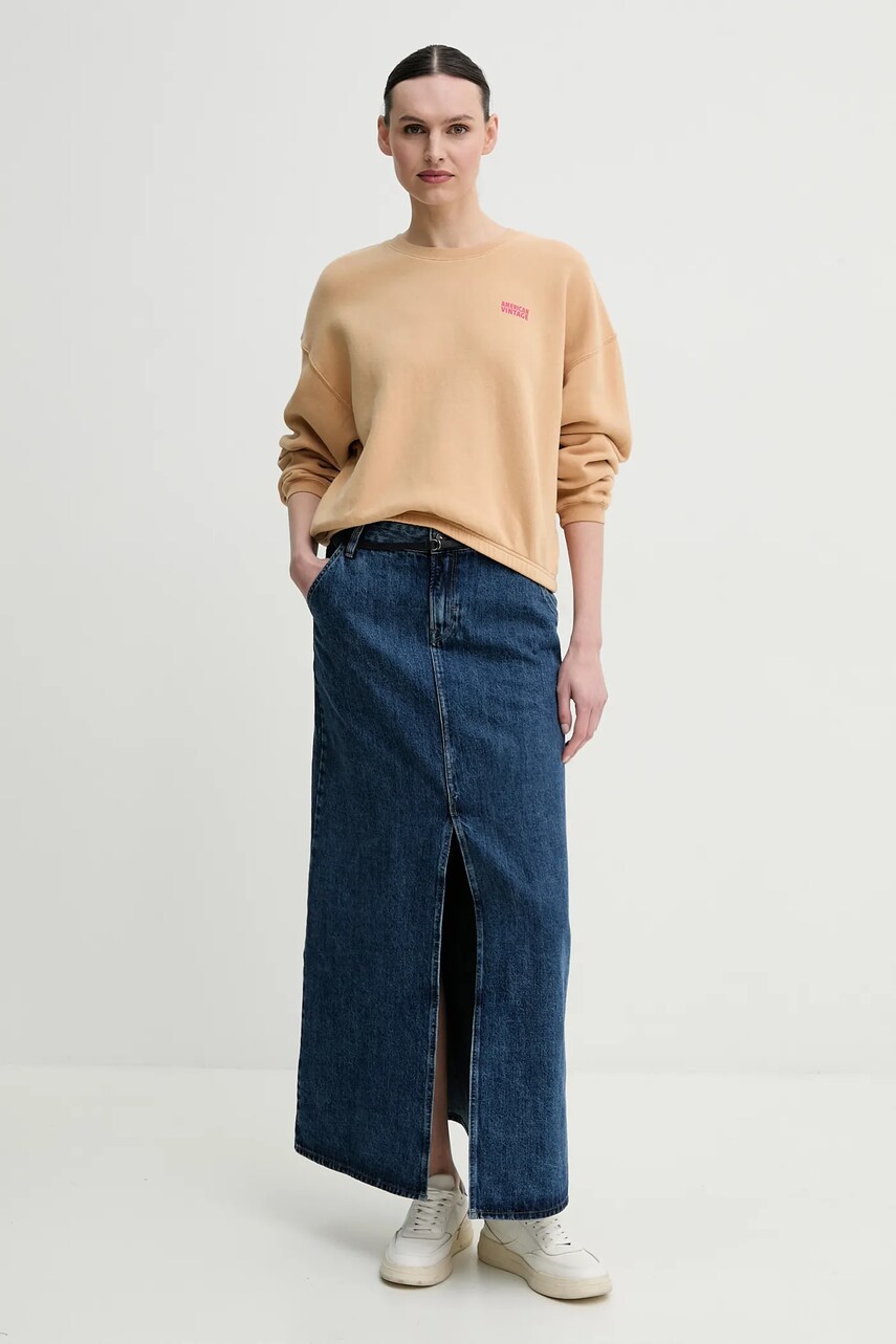 Кофта American Vintage жіноча колір зелений з принтом IZU03AE25