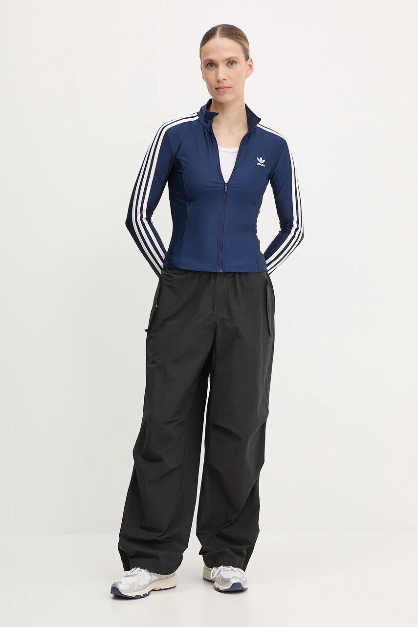 Кофта adidas Originals 3-Stripes жіноча колір синій з аплікацією JD5023