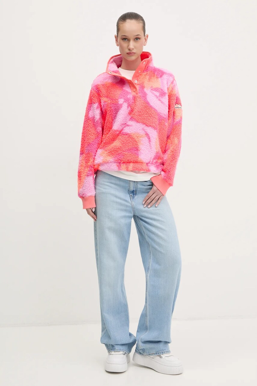 Флісова кофта Superdry колір фіолетовий візерунок W2012348A-2TI