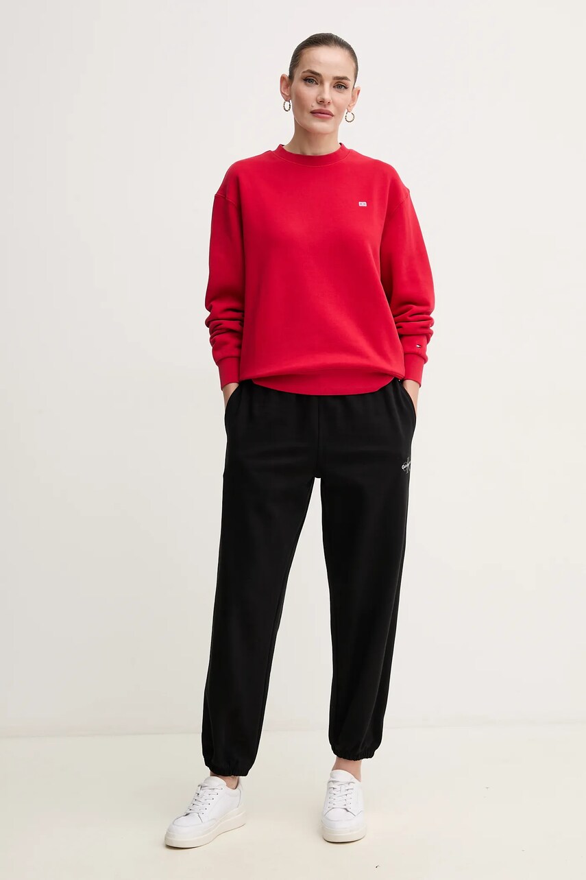 Бавовняна кофта Tommy Hilfiger жіноча колір червоний однотонна WW0WW45980