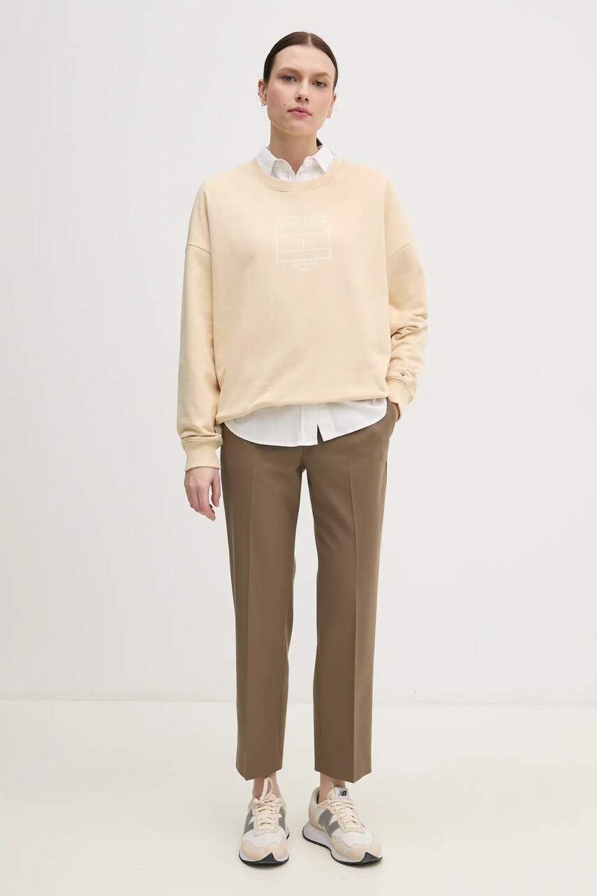 Кофта Tommy Hilfiger жіноча колір бежевий з принтом WW0WW44633