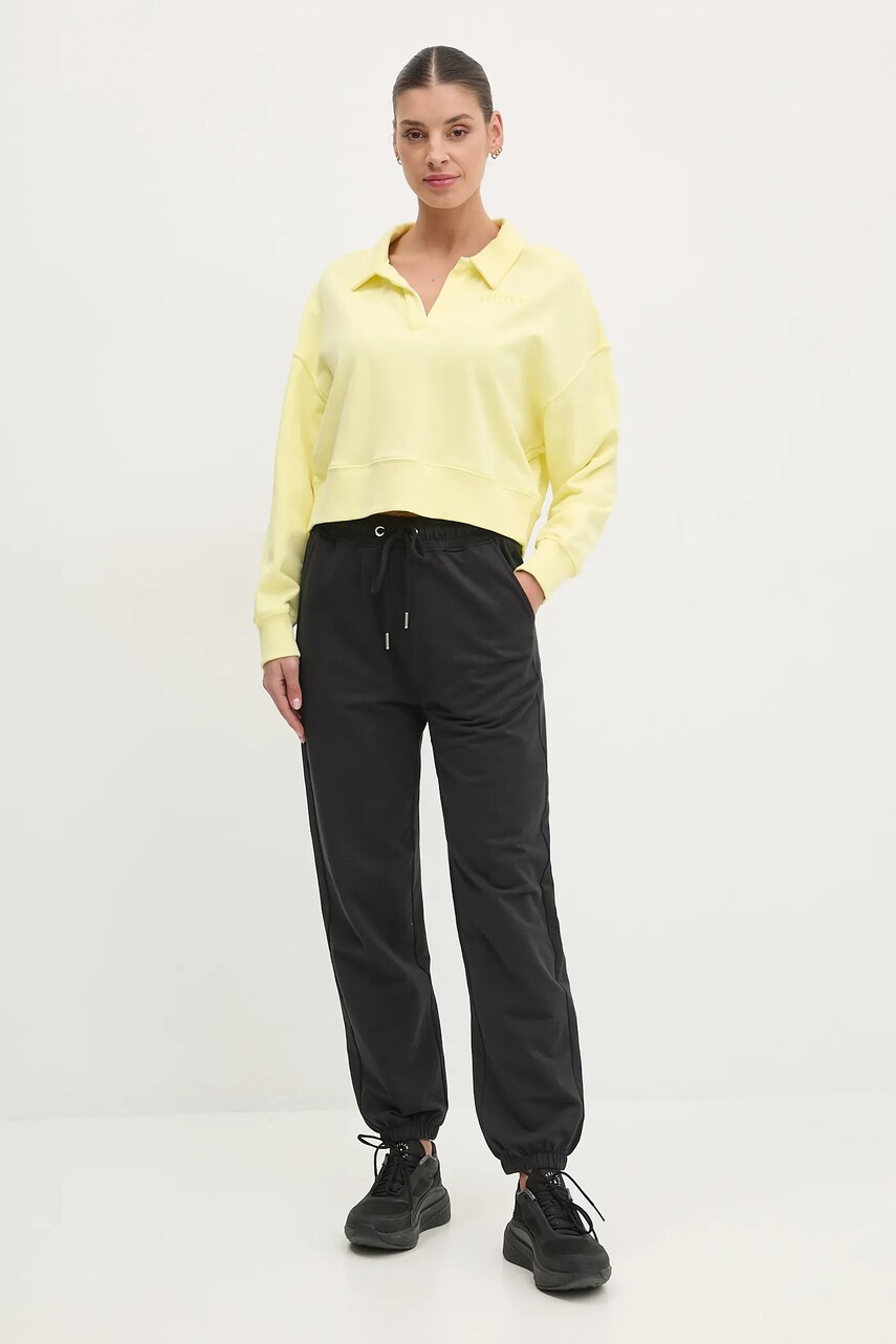 Бавовняна кофта Dkny жіноча колір жовтий однотонна DP5T1243