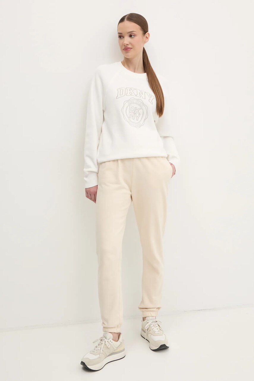 Бавовняний светр Dkny жіночий колір білий  DP5R6022