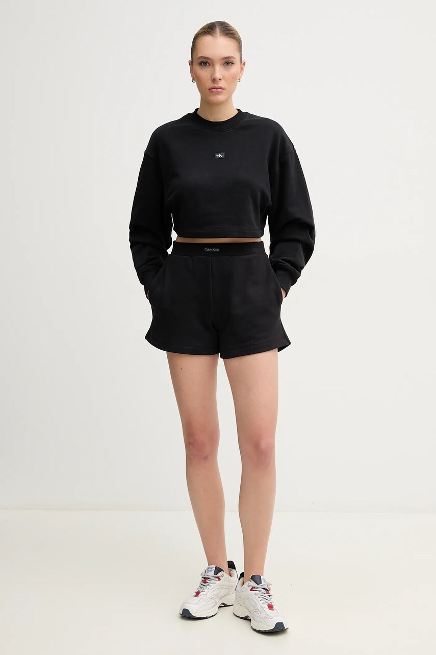 Бавовняна кофта Calvin Klein Jeans жіноча колір чорний однотонна J20J225370