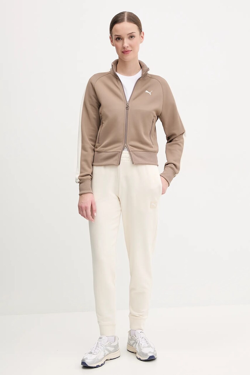 Кофта Puma жіноча колір коричневий візерунок 629796