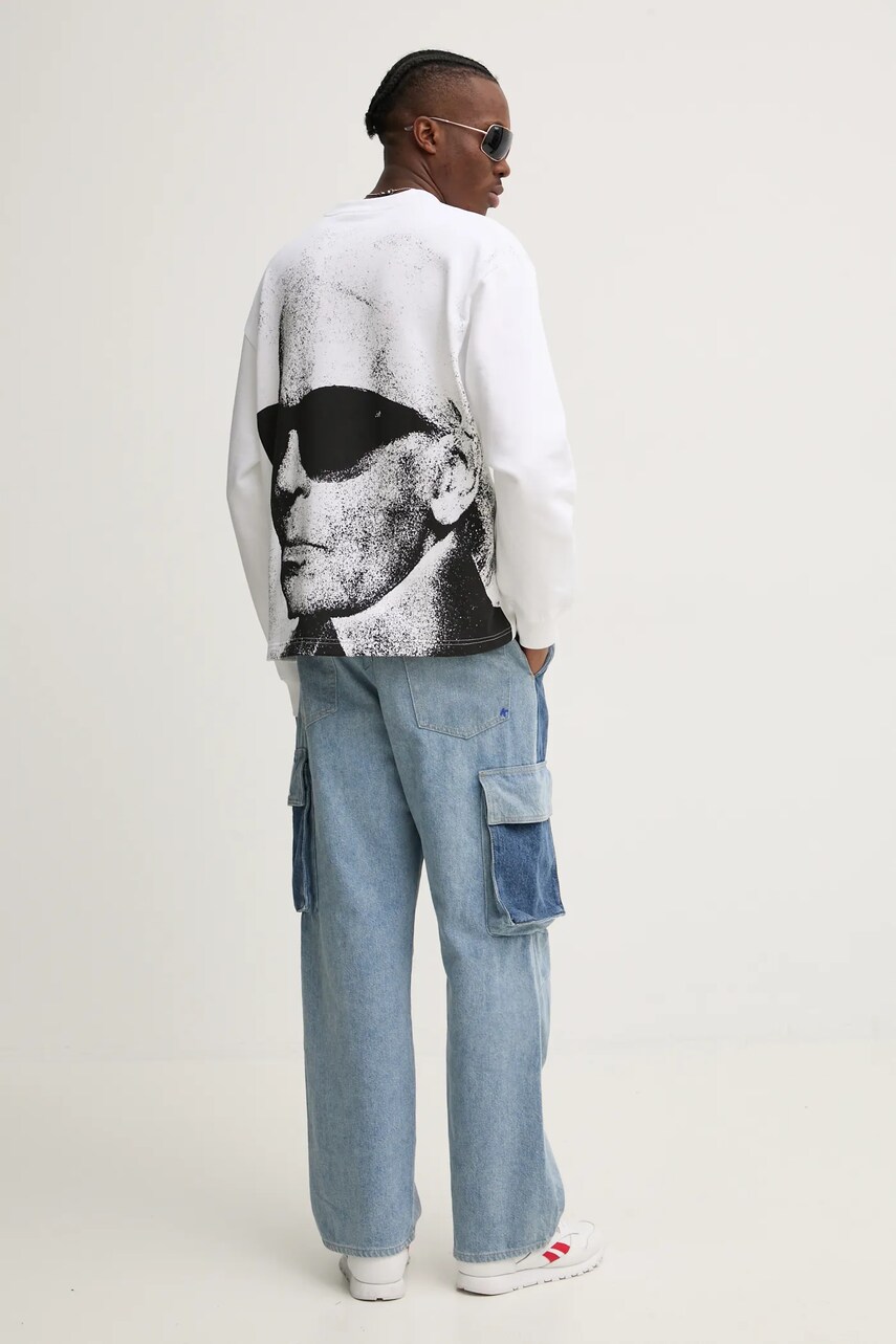 Бавовняна кофта Karl Lagerfeld Jeans чоловіча колір білий з принтом A1M20070