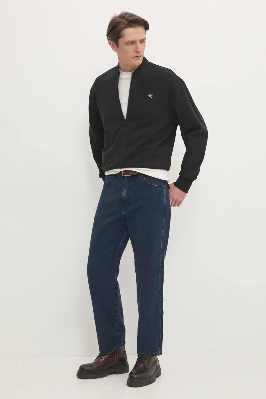 Бавовняна кофта Calvin Klein Jeans чоловіча колір чорний однотонна J30J326753