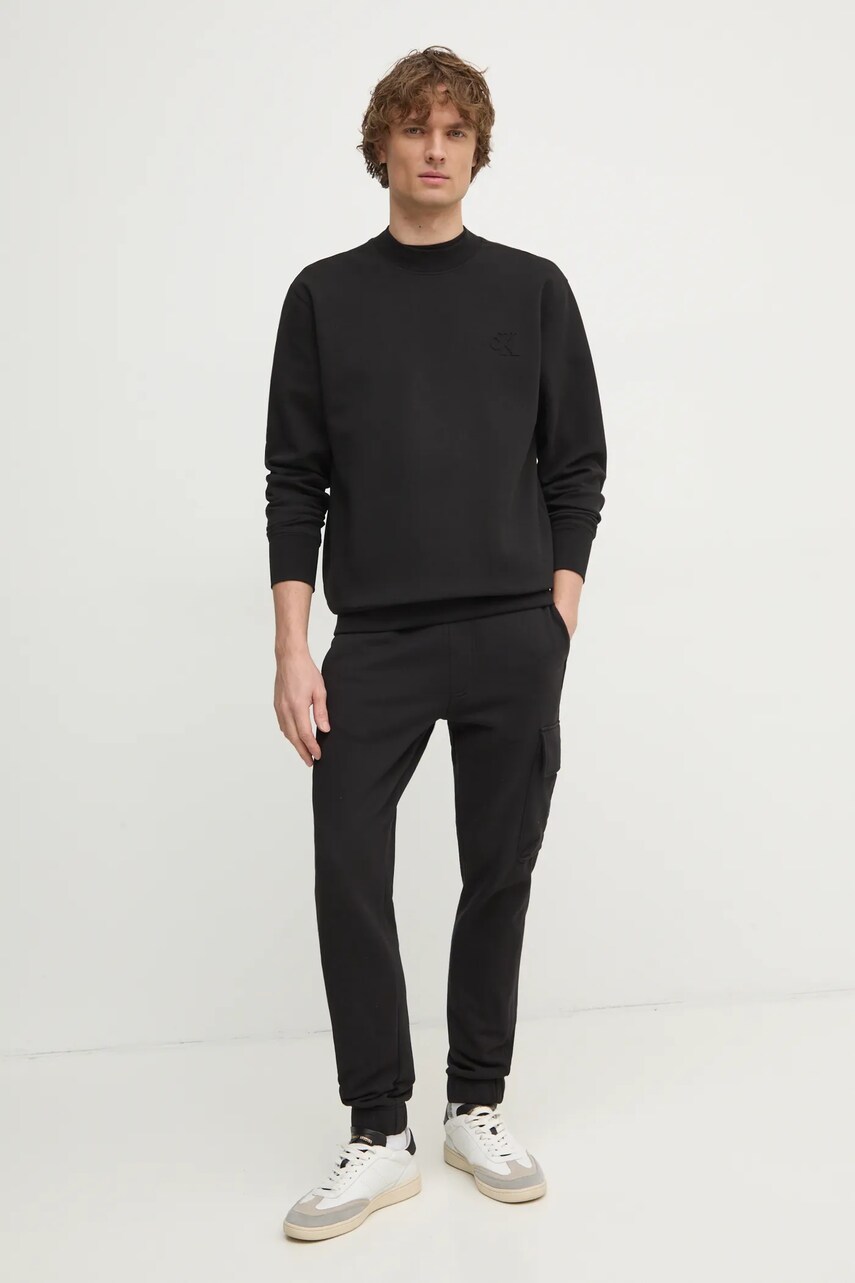 Кофта Calvin Klein Jeans чоловіча колір чорний однотонна J30J326754