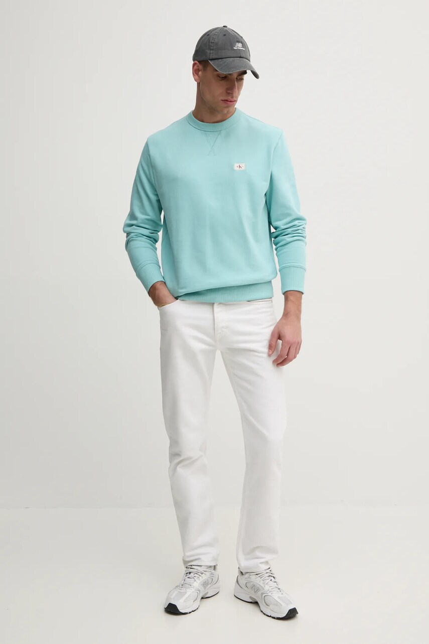 Бавовняна кофта Calvin Klein Jeans чоловіча колір чорний однотонна J30J327115