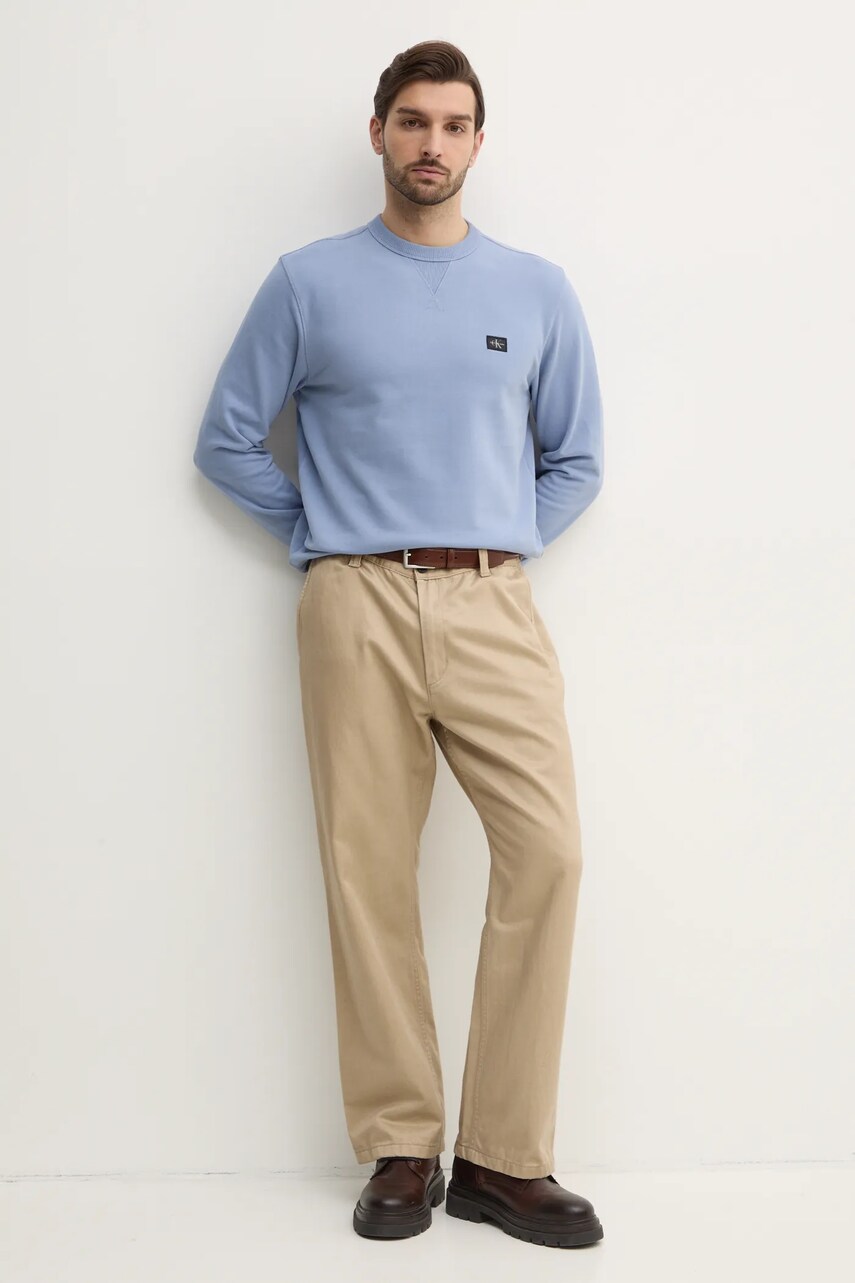 Бавовняна кофта Calvin Klein Jeans чоловіча колір чорний однотонна J30J327115