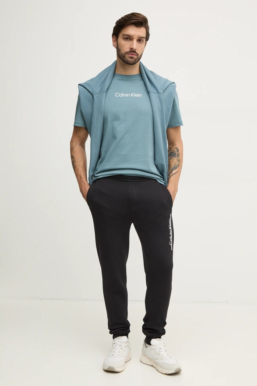 Бавовняна кофта Calvin Klein чоловіча колір зелений з аплікацією K10K113763