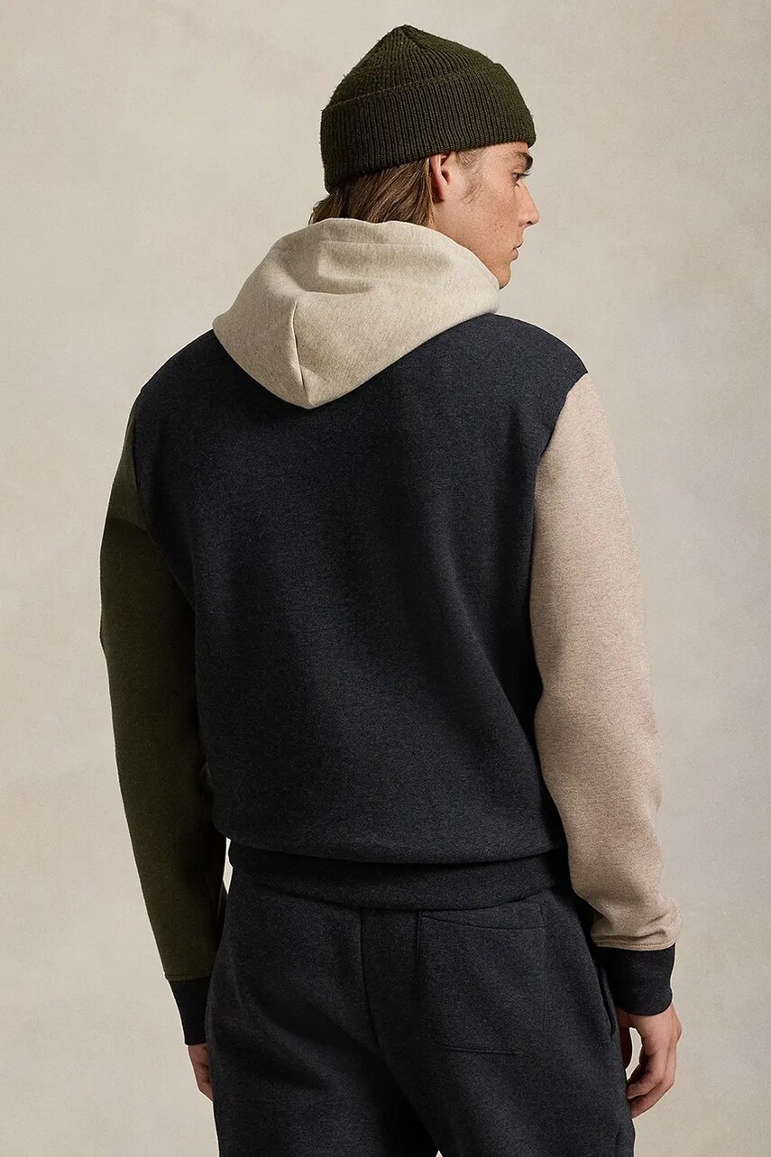 Кофта Polo Ralph Lauren чоловіча колір чорний з капюшоном однотонна 710957592
