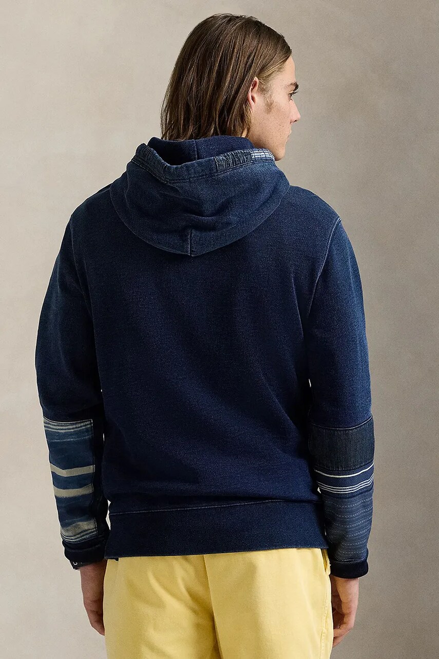 Бавовняна кофта Polo Ralph Lauren чоловіча з капюшоном однотонна 710958243