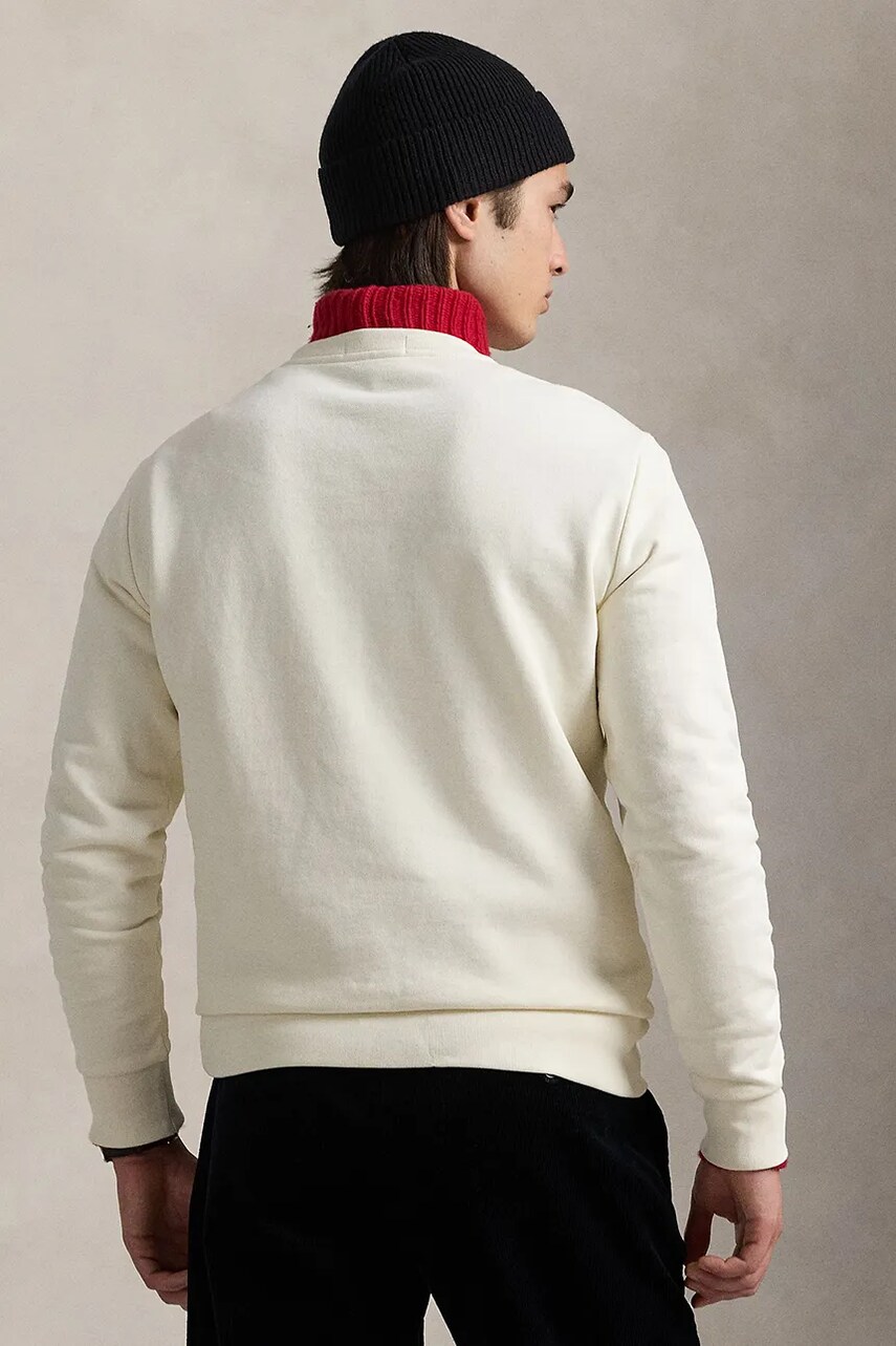 Бавовняна кофта Polo Ralph Lauren чоловіча колір бежевий з принтом 710961598