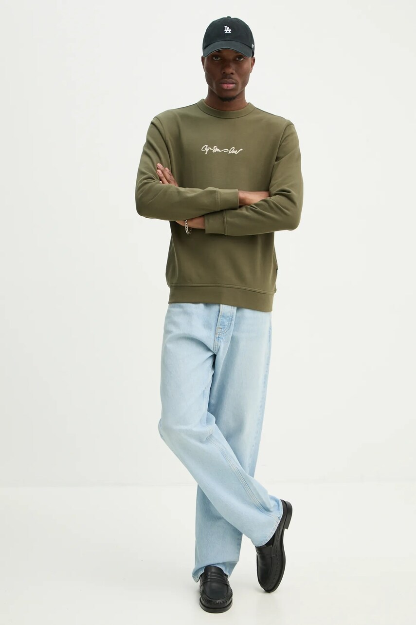 Бавовняна кофта G-Star Raw чоловіча колір зелений з принтом D26407-D257