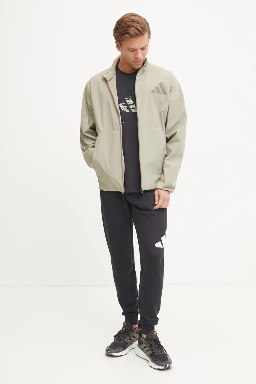 Кофта adidas Z.N.E. чоловіча колір бежевий з принтом JN9028