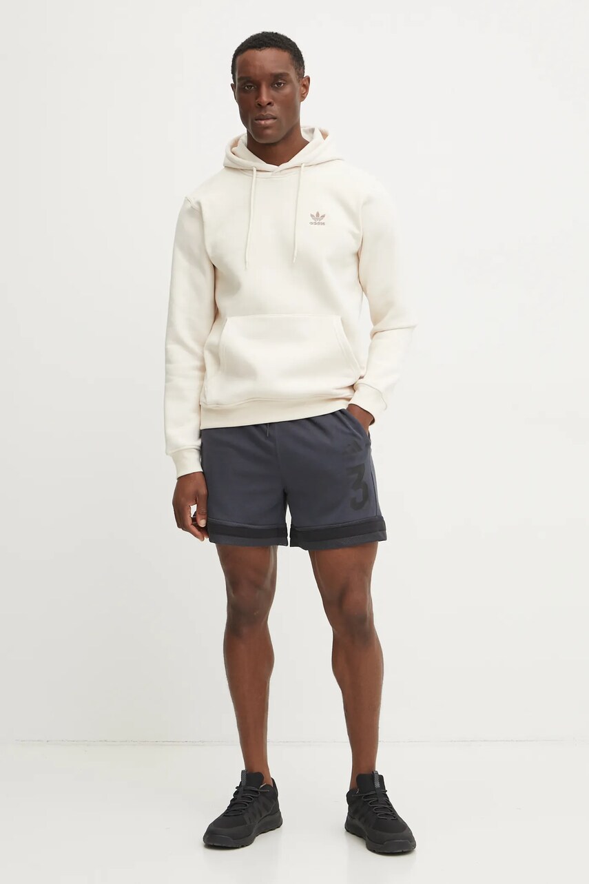 Кофта adidas Originals Essential чоловіча колір бежевий з капюшоном однотонна JD2402