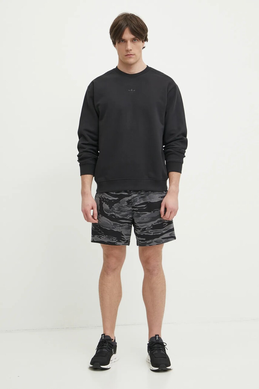 Бавовняна кофта adidas Originals Essential чоловіча колір чорний однотонна JC9574