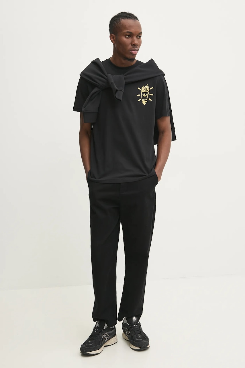 Бавовняна кофта adidas Originals Essential чоловіча колір чорний однотонна JD2412