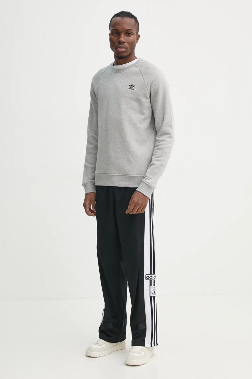 Бавовняна кофта adidas Originals Essential чоловіча колір сірий меланж JD2413