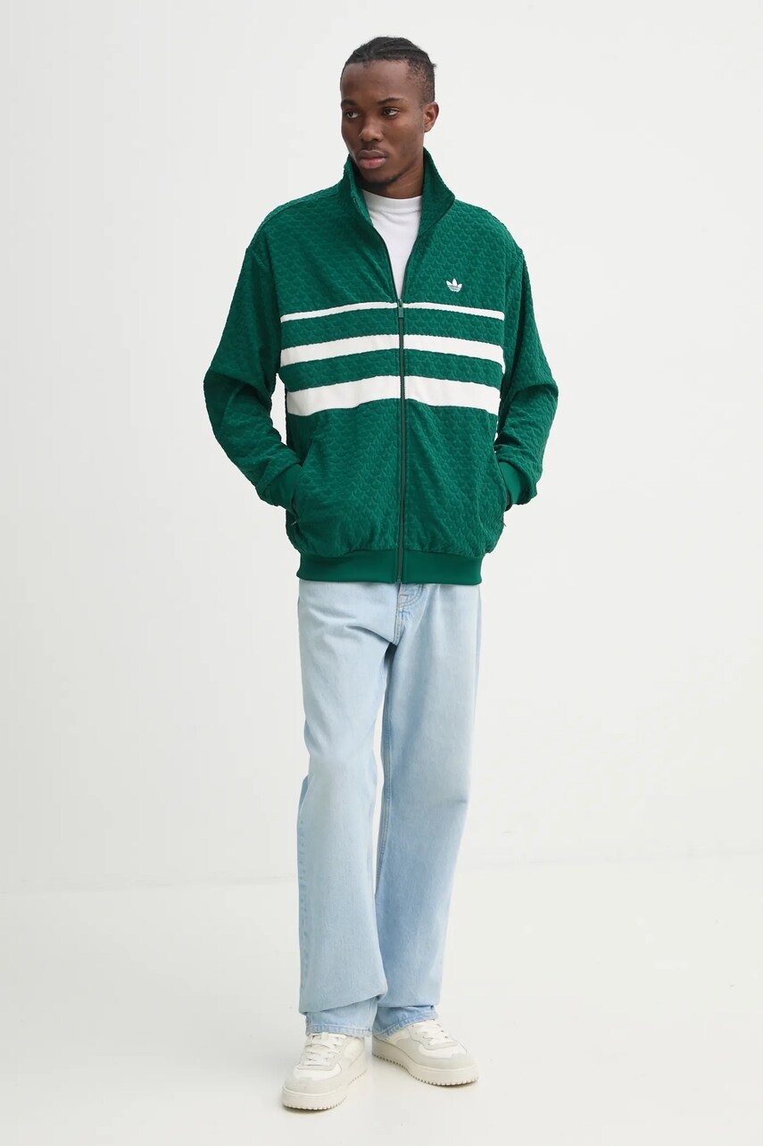 Кофта adidas Originals Q12 MONOGRAM T чоловіча колір зелений візерунок JD0696