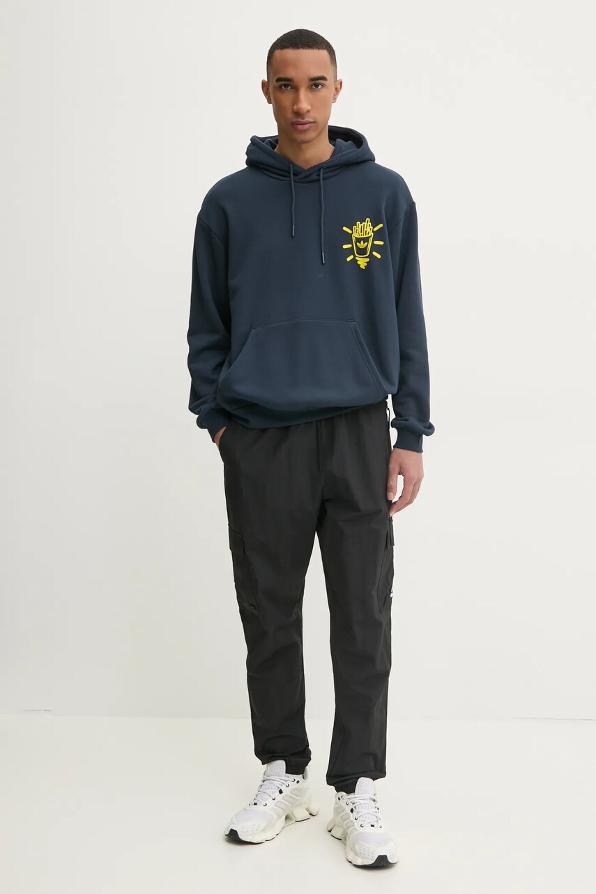 Кофта adidas Originals Q12 TS HOOD BU чоловіча колір синій з капюшоном з принтом JN5694