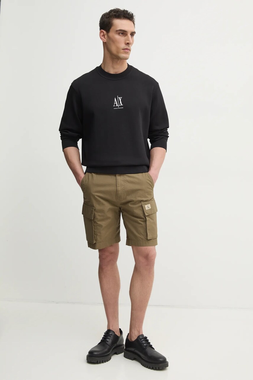 Кофта Armani Exchange чоловіча колір чорний з аплікацією XM000368 AF10818