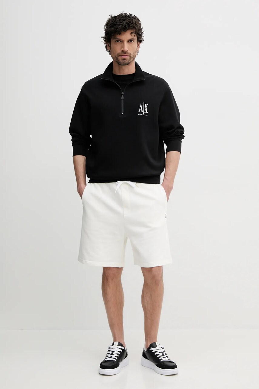 Кофта Armani Exchange чоловіча колір чорний з аплікацією XM000370 AF10818