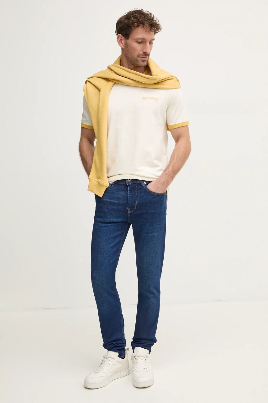 Кофта Pepe Jeans DAMIAN CREW чоловіча колір жовтий однотонна PM582754