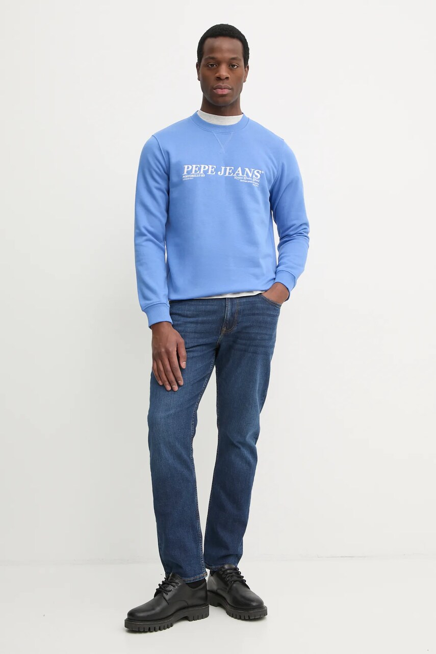 Кофта Pepe Jeans DYLAN CREW чоловіча колір фіолетовий з аплікацією PM582756